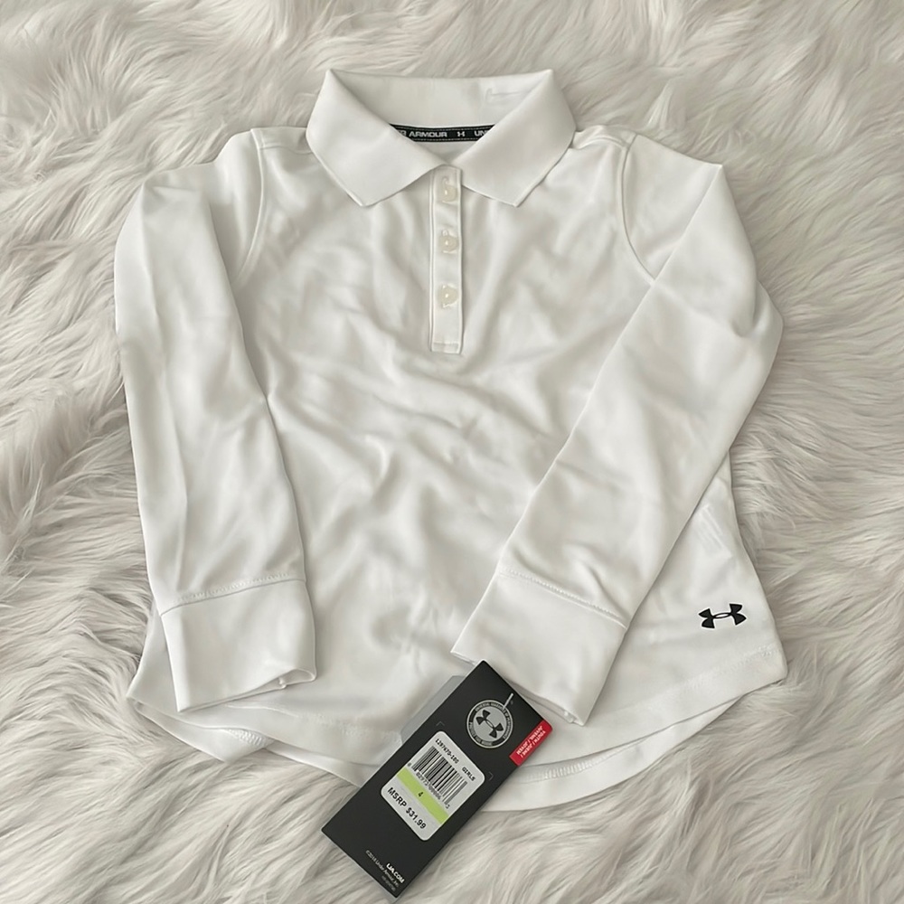 Under armour long sleeve white polo - nwt